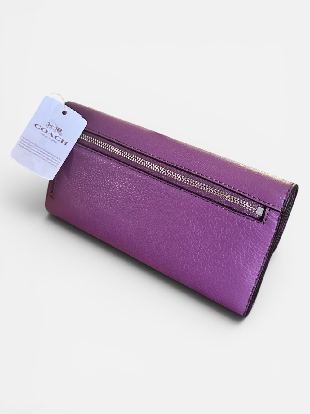 ✨ Coach Violet Purple Leather Continental Wallet NWT Rare Color - Picture 4 of 12